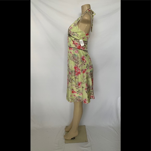 NWT ABS By Alan Schwartz Sz 8 Printed Halter Dress - Picture 5 of 8